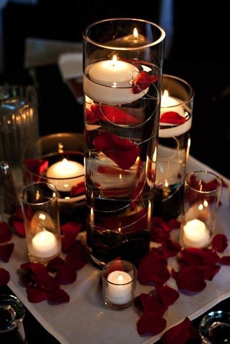 Rose Flower Petals Floating Candle Light Vase Wedding In 2014 Christmas