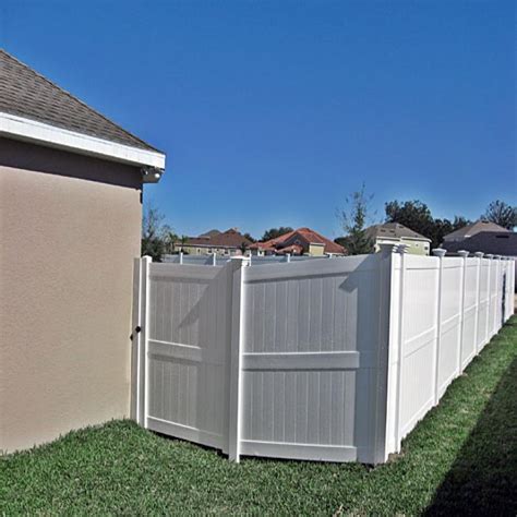 white augusta 7 ft h x 8 ft w uv protected vinyl privacy fence panel vrogue