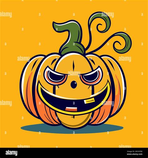 Spooky Pumpkin Illustration For Your Halloween Themed Designs Stock