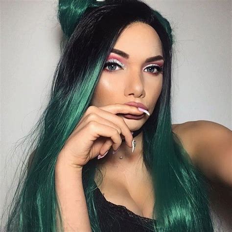 look at this beautyour sweet babe nicolepallado is perfectly rocking the black green ombre color