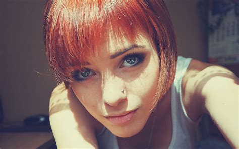 4583167 Lana Branishti Dyed Hair Face Blue Eyes Redhead Women
