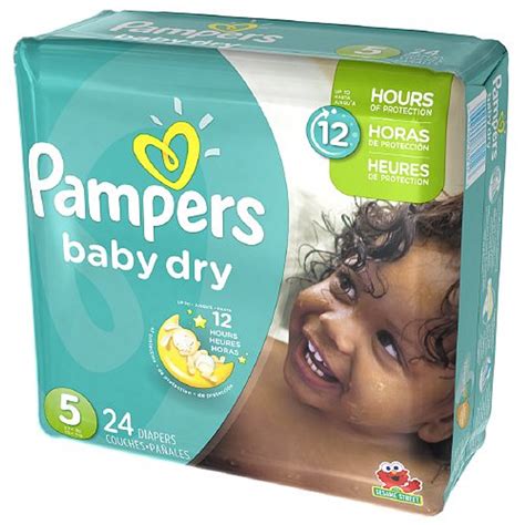 Pampers Baby Dry Diapers Size 5 Jumbo 12 Hr Protection 24 Ea