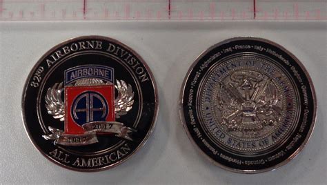 82nd Airborne Division 100th Anniversary Challenge Coin North Bay