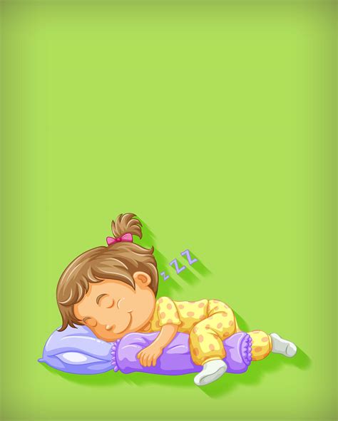Cute Girl Sleeping Cartoon Character Isolated 1505209 Vector Art At