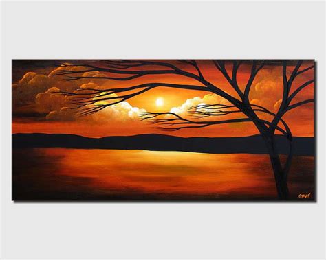 Painting For Sale Red Sunset Abstract Landscape 4098