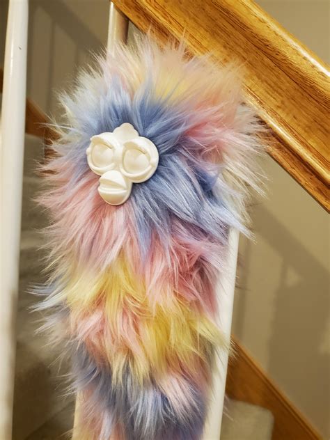 3 Ft Long Furby Pastel Rainbow Fur Customizable Faceplate Etsy