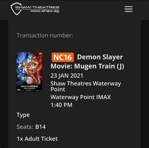 Movie Ticket Demon Slayer Tickets And Vouchers Event Tickets On Carousell