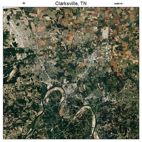 Aerial Photography Map Of Clarksville Tn Tennessee