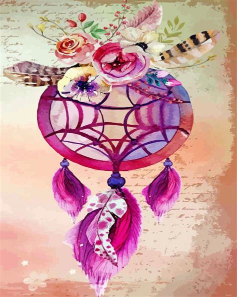 Pink Dream Catcher Paint By Numbers Bestpaintbynumbersshop