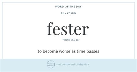 Word Of The Day Fester Merriam Webster