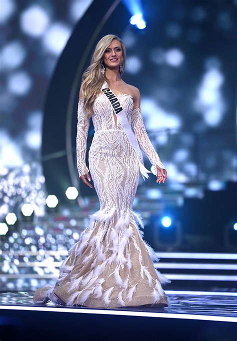 Tamara Jemuovic Miss Universe Canada Competes On Stage In Her Evening Gown Of Choice