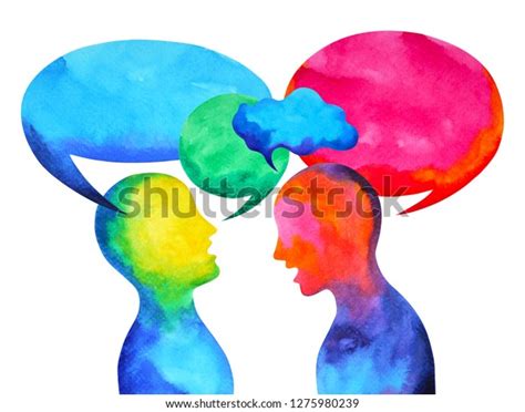 Human Speaking Listening Power Mastermind Together Stock Illustration