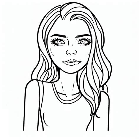 Coloriage Visage de Fille Adolescente télécharger et imprimer gratuit