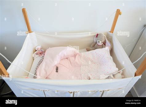 Empty Baby Bed Stock Photo Alamy