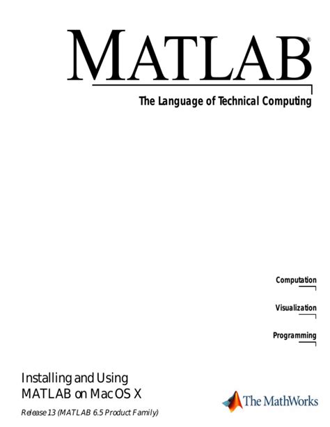 Installing And Using Matlab On Mac Os X