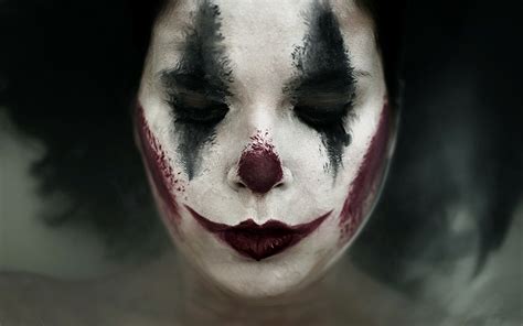 Fonds Decran Sad Clown Visage Maquillage Clown Filles Télécharger Photo