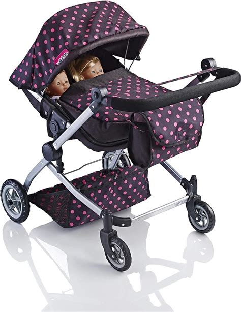 Molly Dolly 2 In 1 Twin Deluxe Dolls Pram Pushchair Stroller For Girls