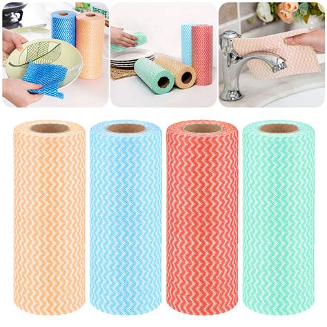 50pcs Roll Non Woven Fabric Kitchen Cleaning Cloth Multi Functional Disposable Dry Wet Non Stick