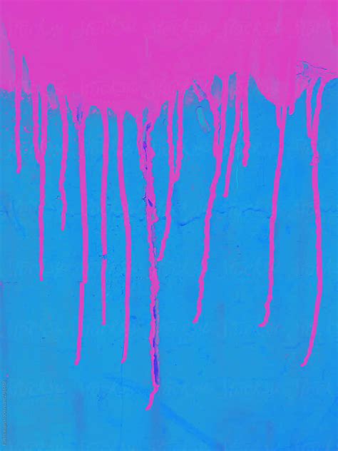 Download Pink Paint Drip Over Blue Wallpaper