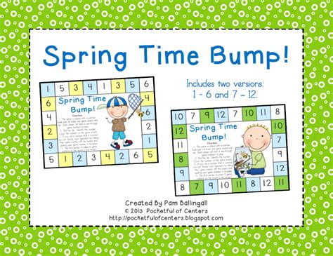 Spring Time Bump Number Recognition Game 150 Number Recognition