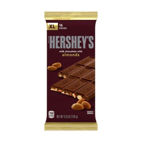 Hersheys Milk Chocolate With Almonds Xl Candy Bar 16 Pcs 425 Oz