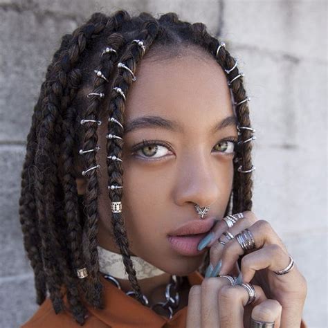 Tendance Hair Rings Sur Tresses Africaines Box Braids Carre Thick Box