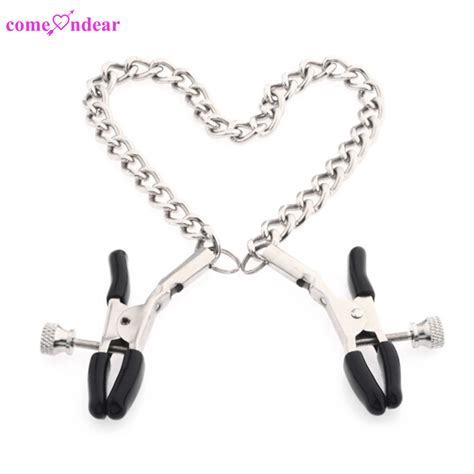 Drop Ship Stainless Steel Adjustable Bondage Sex Nipple Clamps With