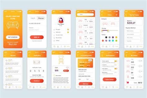 Shopping Mobile App Ui Kit Design Template Place