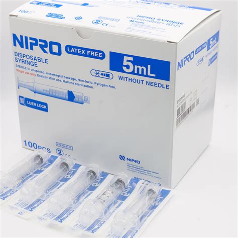Nipro Disposable Syringes 10ml Luer Slip Without Needle Sterile 1 Box