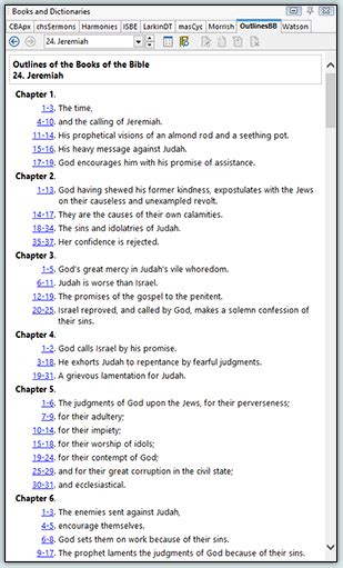 Outlines Of The Books Of The Bible Swordsearcher
