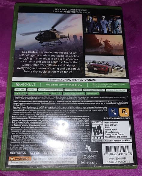 Mavin Grand Theft Auto V Xbox 360 Gta 5 Disc 2 Play Only Los