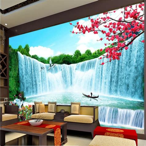 Beibehang Custom Wallpaper Murals Any Size Photo Waterfall Window