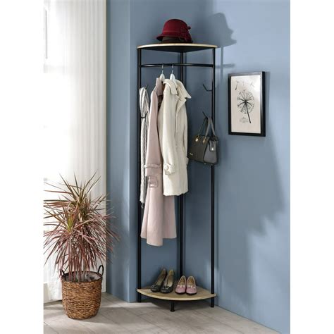 Tolbert Entryway Corner Hall Tree Coat And Hat Rack With Storage Shelves