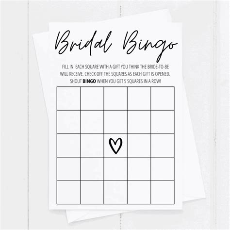 Bridal Shower Bingo Free Printable Modern Moh