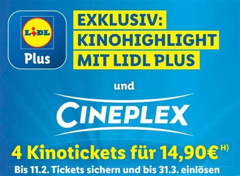 Lidl Plus Viererpack Kinotickets Für 1490 Euro Discountfande