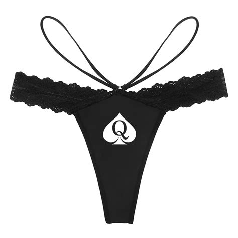 Women Sexy Lace Lingerie Temptation Queen Of Spades Lace G String Naughty Underwear For Women