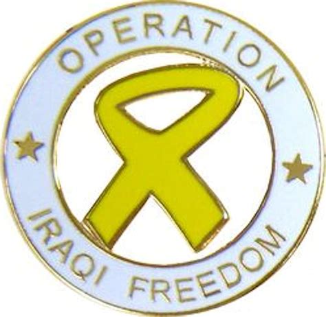 Operation Iraqi Freedom Yellow Ribbon Small Hat Pin