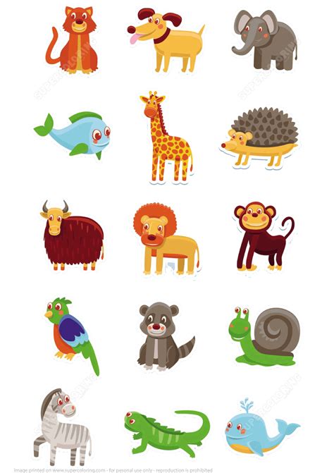 Animal Stickers Printable Printable Templates