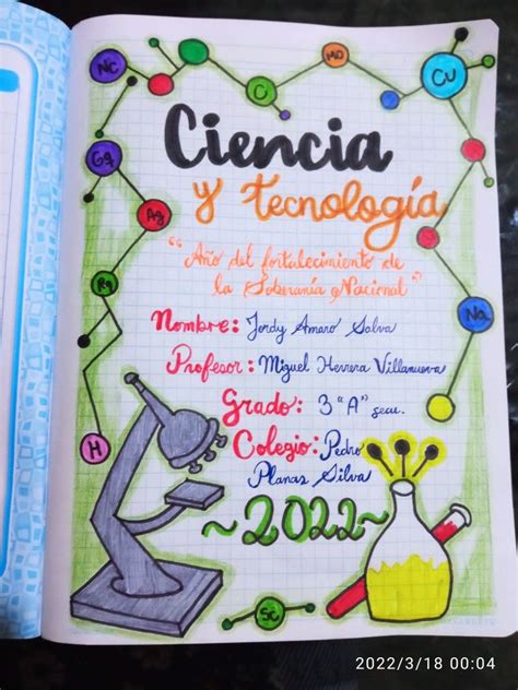 Carátula Ciencia Y Tecnología In 2022 Book Cover Page Design
