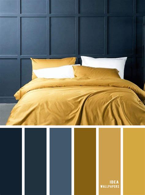 25 Best Color Schemes For Your Bedroom Navy Blue And Mustard Bedroom