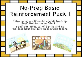 No Prep Basic Reinforcement Pack I By Speechies In Business Tpt