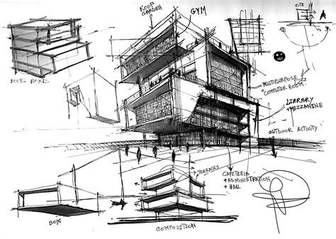 Architectural Sketch By Rafiq Sabra Architecture Concept Drawings
