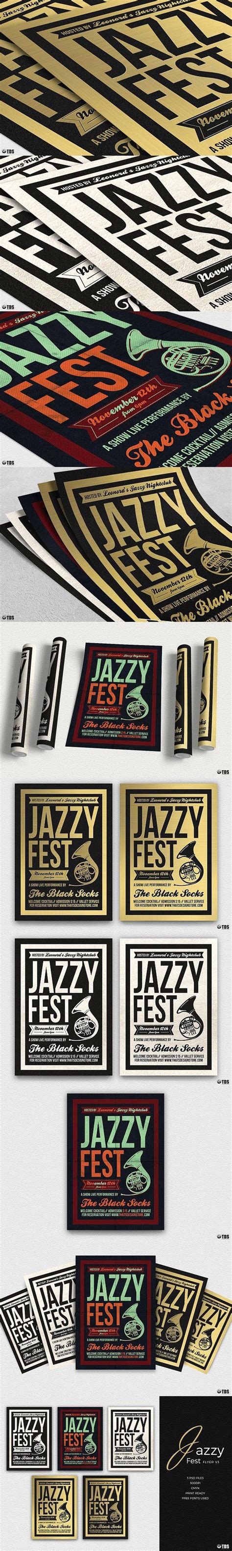 Jazzy Fest Flyer Template V Flyer Template Flyer Web Graphic Design