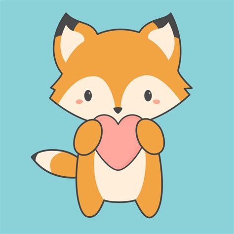 Pin By Zombee Ghoul On Fox In 2020 Cute Fox Kawaii Cute Heart Art Print