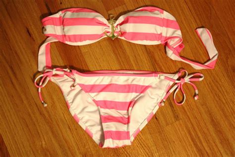 Swimwear Swimwear Pink White Anchor Hvite Bikini Bandeau Bikini