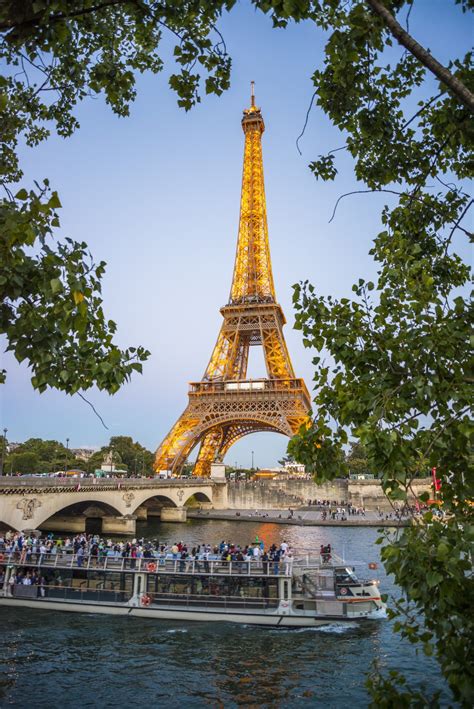 Free Images Boat Palace Eiffel Tower Paris France Evening
