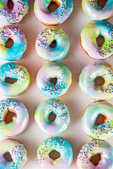 Mini Rainbow Donuts With A Unicorn Glaze Colorful And Gorgeousfried