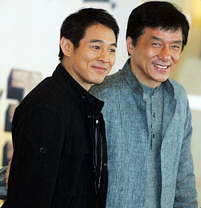 Movie stars jackie chan (l) and jet li attend a news conference for the movie the forbidden kingdom , in hengdian, east china's zhejiang. Jackie Chan, Jet Li on screen together!