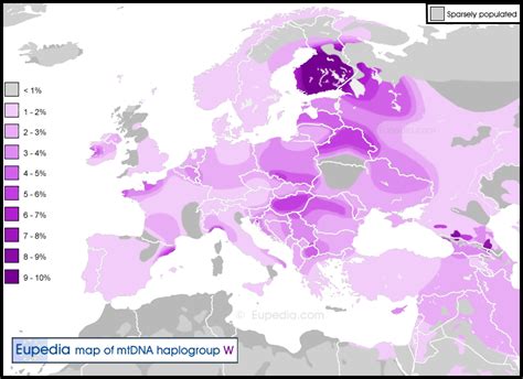 Distribution Maps Of Mitochondrial Haplogroups In Europe The Middle