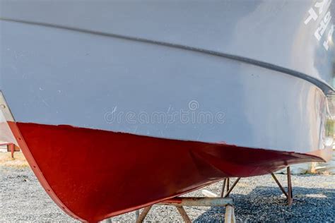 Bow Of Fishing Trawler In Dry Dock Stock Image Image Of Closeup Keel